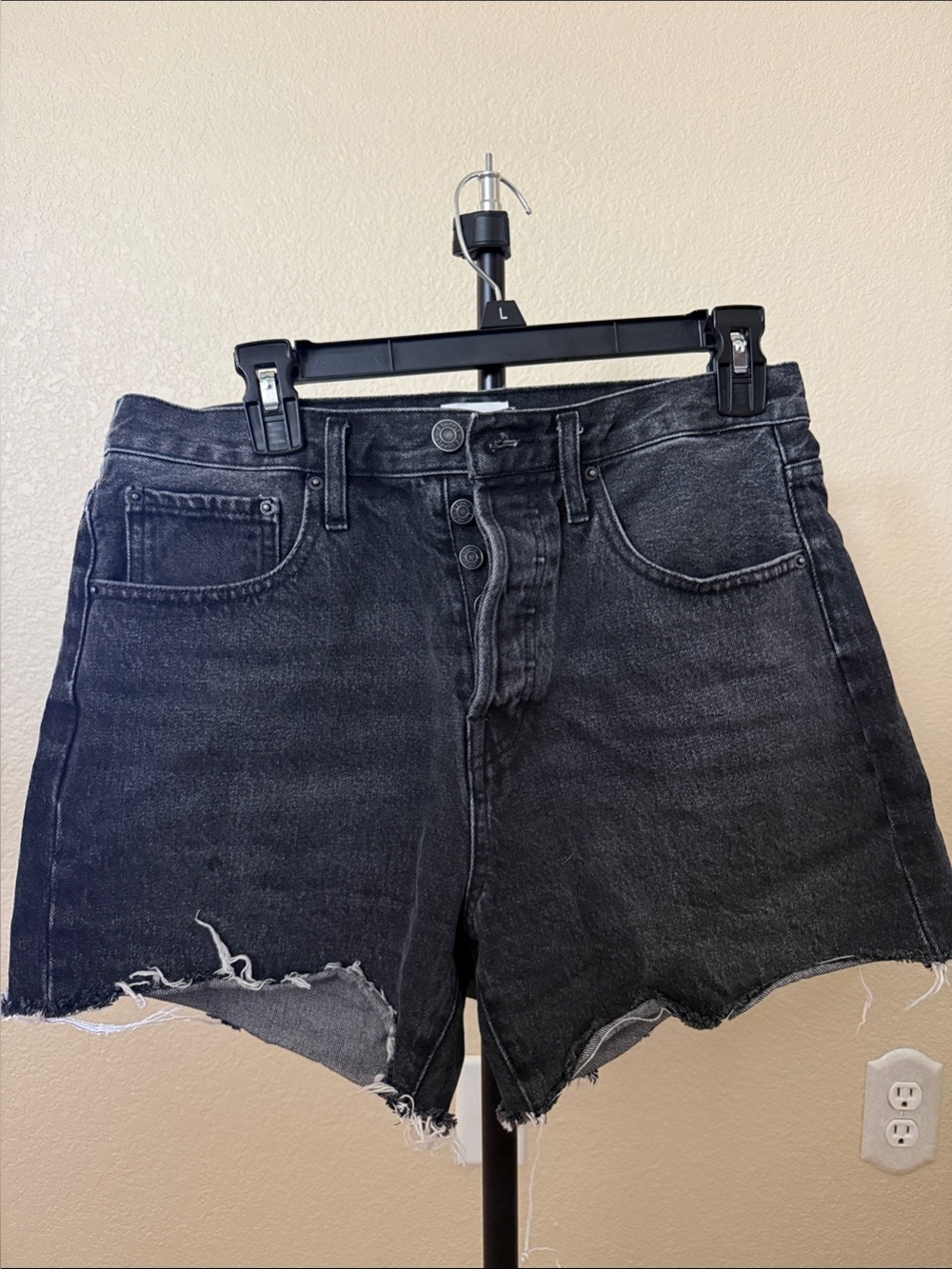 Z Supply size 28 High-Rise Cut-Off Style Black Denim Button-Fly Women's Shorts